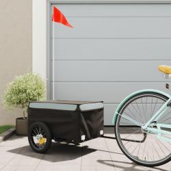 Remorque de v&eacute;lo noir et gris 30 kg fer