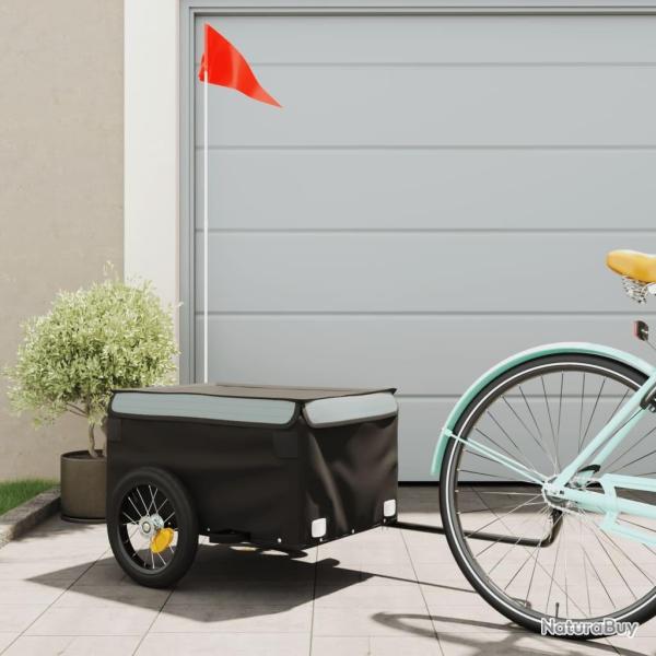 Remorque de v�lo noir et gris 30 kg fer