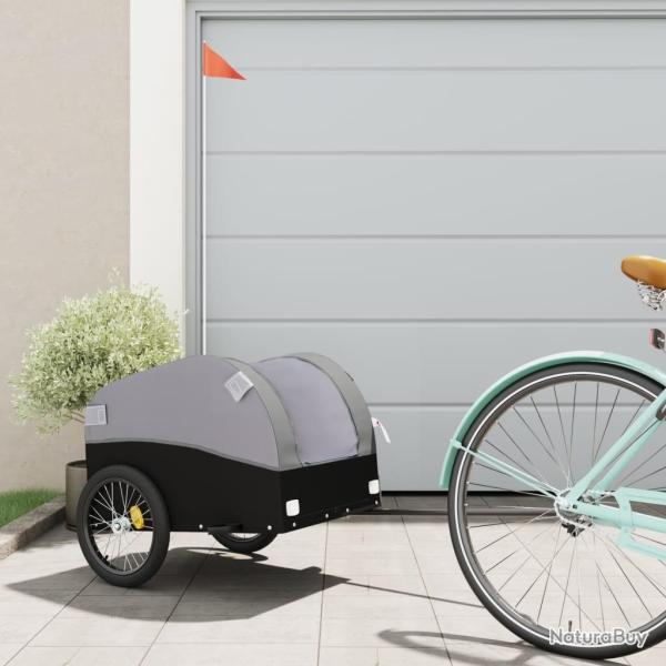 Remorque de v�lo noir et gris 30 kg fer alsavelo