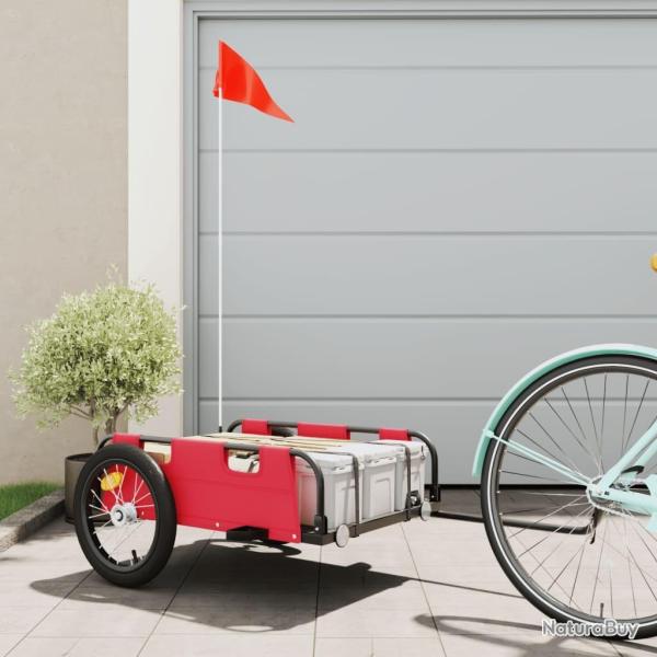 Remorque de v�lo rouge tissu oxford et fer