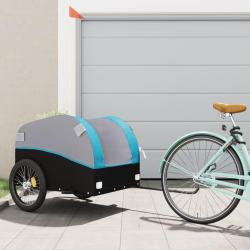 Remorque pour v&eacute;lo noir et bleu 45 kg fer