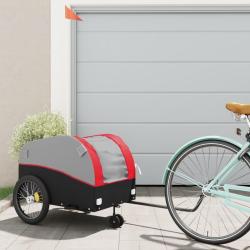 Remorque de v&eacute;lo noir et rouge 45 kg fer