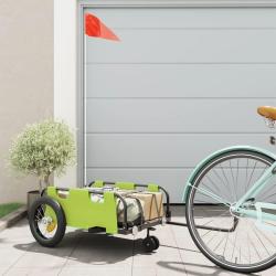 Remorque de v&eacute;lo vert tissu oxford et fer