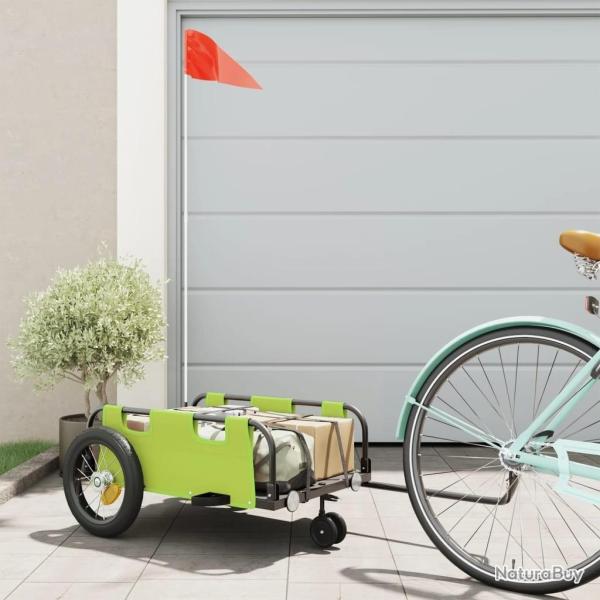 Remorque de v�lo vert tissu oxford et fer