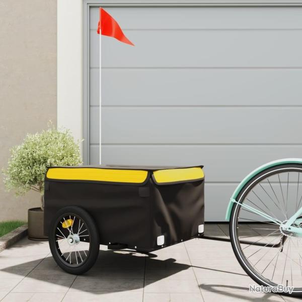 Remorque de vlo noir et jaune 45 kg fer alsavelo