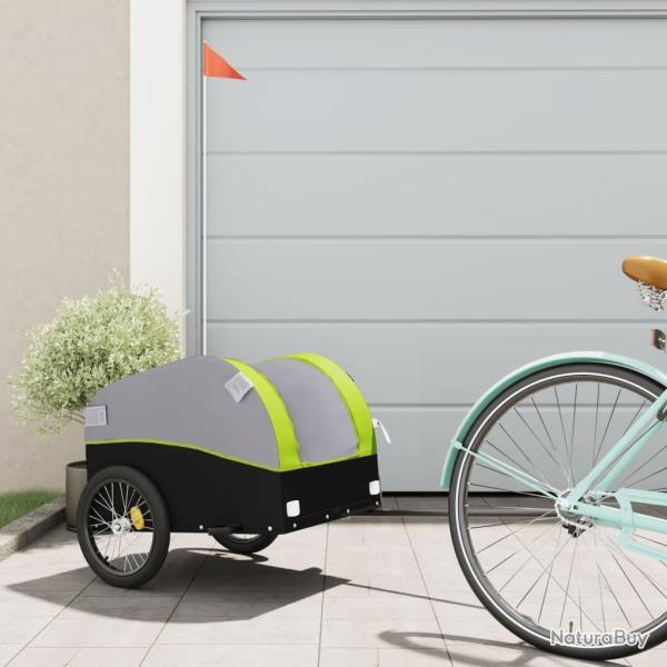 Remorque de v�lo noir et vert 30 kg fer