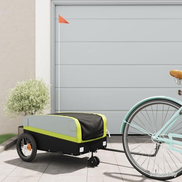 Remorque de v�lo noir et vert 30 kg fer