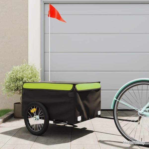 Remorque de v�lo noir et vert 45 kg fer