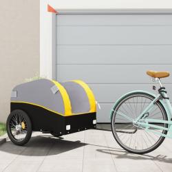 Remorque pour v&eacute;lo noir et jaune 45 kg fer