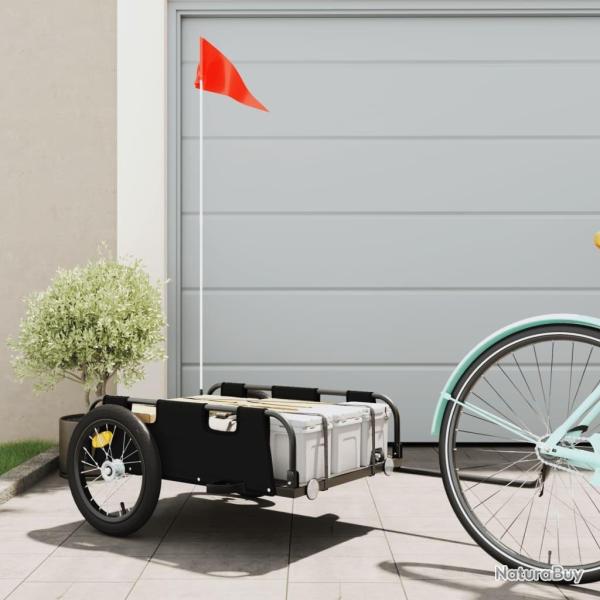 Remorque de v�lo noir tissu oxford et fer