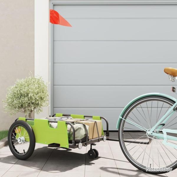 Remorque de v�lo vert tissu oxford et fer