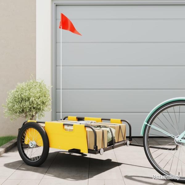 Remorque de vlo jaune tissu oxford et fer alsavelo