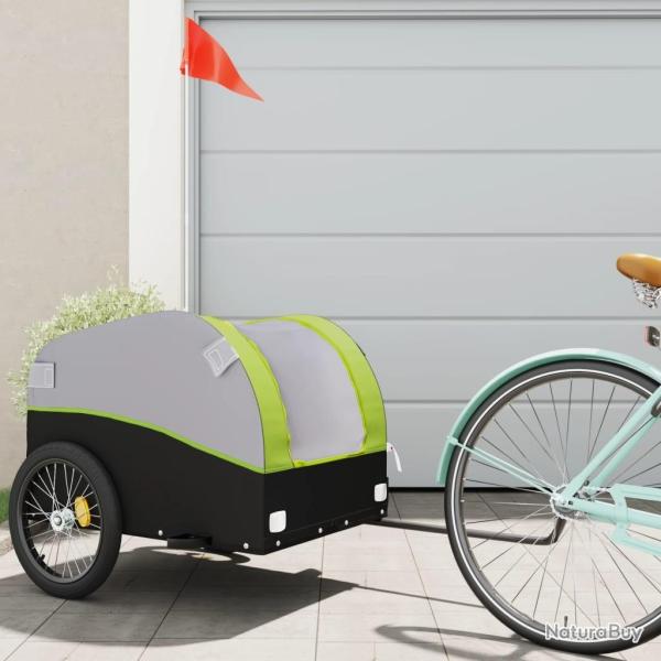 Remorque de v�lo noir et vert 45 kg fer