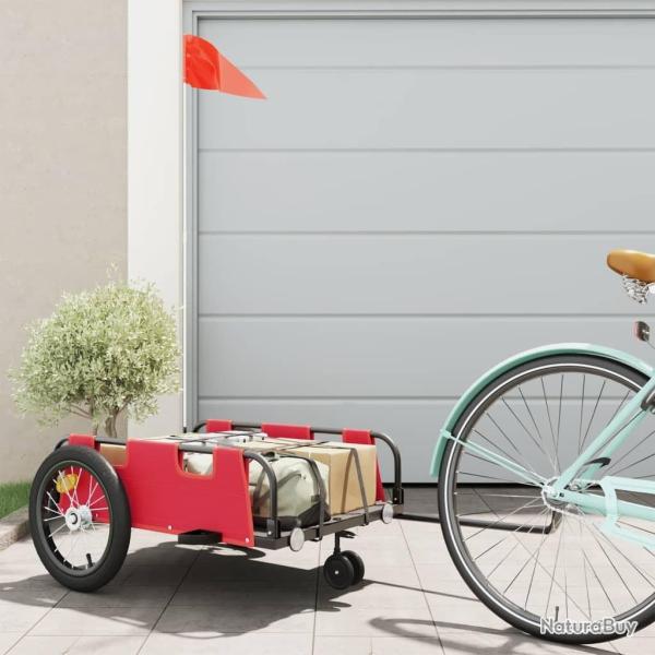 Remorque de vlo rouge tissu oxford et fer alsavelo