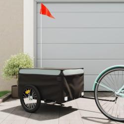 Remorque de v&eacute;lo noir et gris 45 kg fer