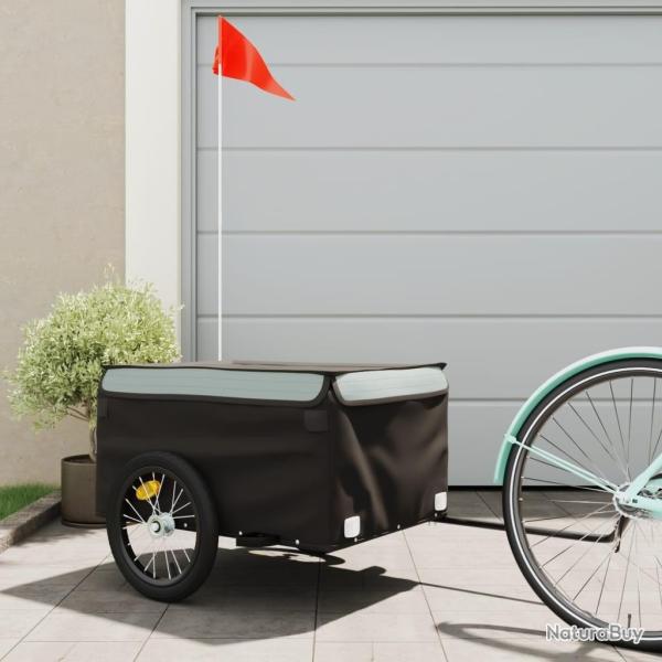 Remorque de v�lo noir et gris 45 kg fer