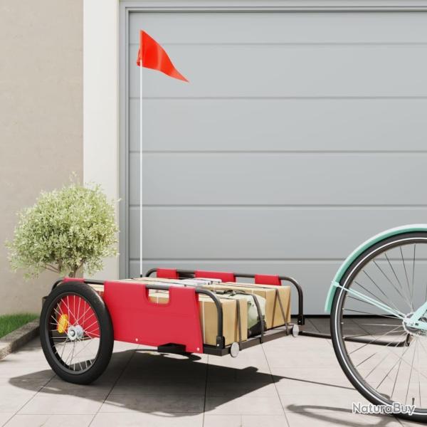 Remorque de vlo rouge tissu oxford et fer alsavelo