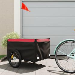Remorque de v&eacute;lo noir et rouge 45 kg fer