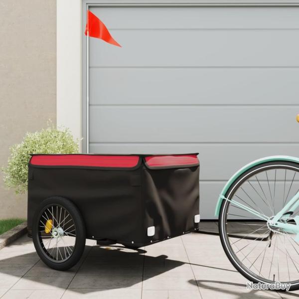 Remorque de v�lo noir et rouge 45 kg fer