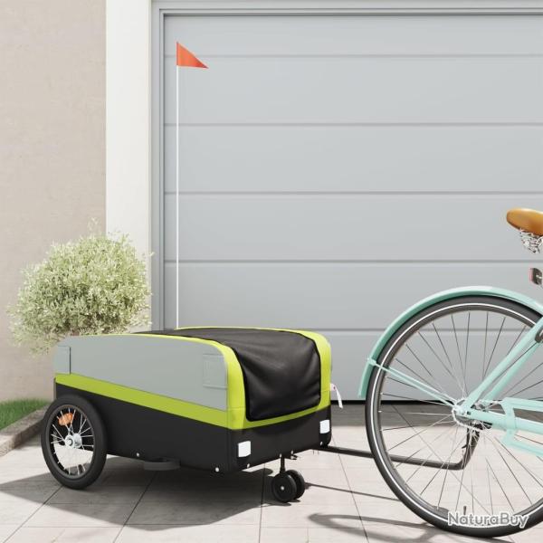 Remorque de v�lo noir et vert 45 kg fer