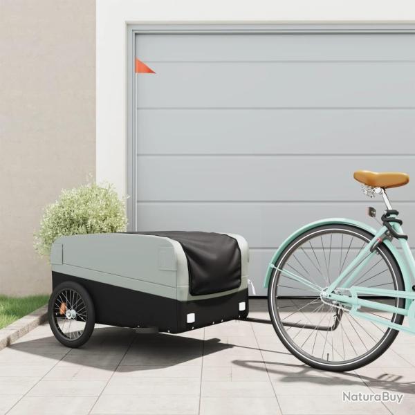 Remorque de v�lo noir et gris 45 kg fer