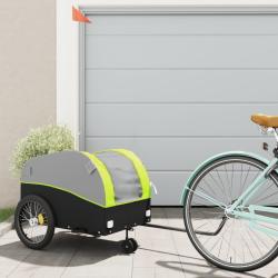 Remorque de v&eacute;lo noir et vert 45 kg fer