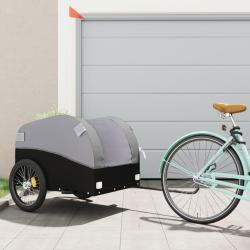 Remorque de v&eacute;lo noir et gris 45 kg fer