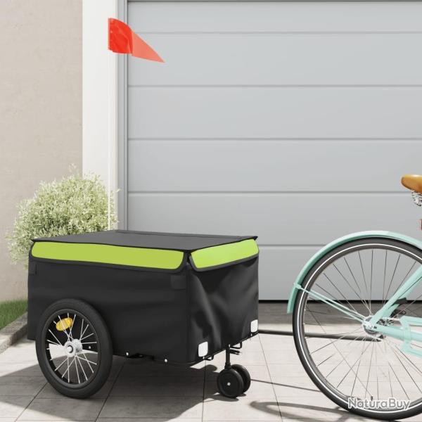 Remorque de v�lo noir et vert 45 kg fer