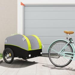 Remorque de v&eacute;lo noir et vert 45 kg fer