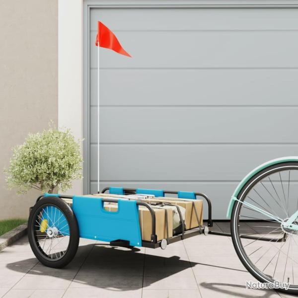 Remorque de vlo bleu tissu oxford et fer alsavelo