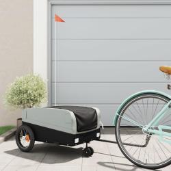 Remorque de v&eacute;lo noir et gris 30 kg fer