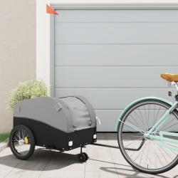 Remorque de v&eacute;lo noir et gris 45 kg fer