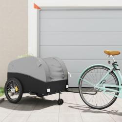 Remorque de v&eacute;lo noir et gris 45 kg fer