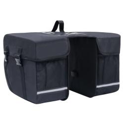 Sac de v&eacute;lo double pour porte-bagages &eacute;tanche 35 L Noir
