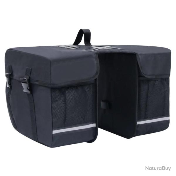 Sac de v�lo double pour porte-bagages �tanche 35 L Noir