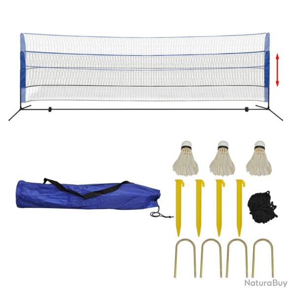 Filet de badminton avec volants 500 x 155 cm
