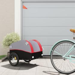 Remorque de v&eacute;lo noir et rouge 30 kg fer