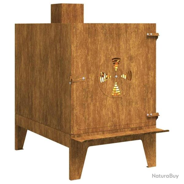 Rchaud de camping 35x50x60 cm acier corten alsavelo