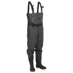 Cuissardes avec bottes et ceinture vert fonc&eacute;