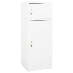 Armoire &agrave; selles Blanc 53x53x140 cm Acier