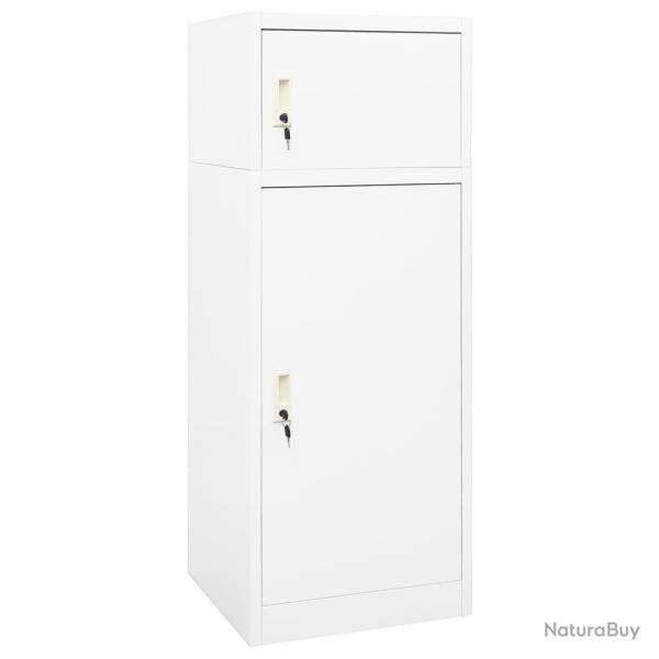 Armoire � selles Blanc 53x53x140 cm Acier