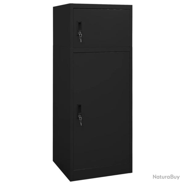 Armoire � selles Noir 53x53x140 cm Acier