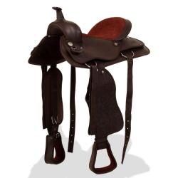 Selle, bridon et col de poitrine Cuir v&eacute;ritable 17 po Marron