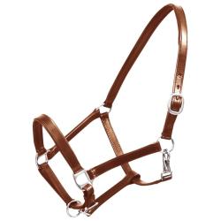 Licol Licou en cuir r&eacute;glable pour &eacute;curie Marron