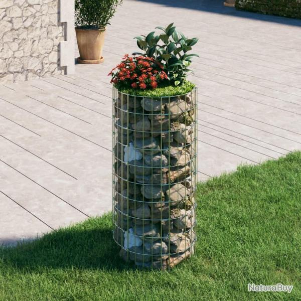 Poteau � gabion circulaire Acier galvanis� �50x100 cm