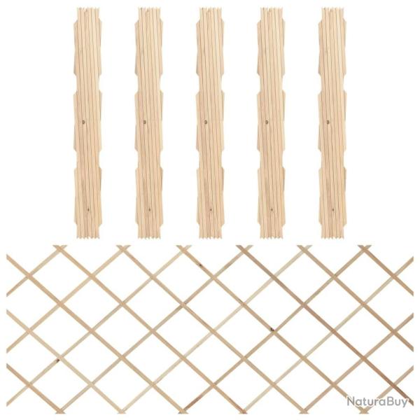 Cl�tures en treillis 5 pcs Bois de sapin massif 180x80 cm