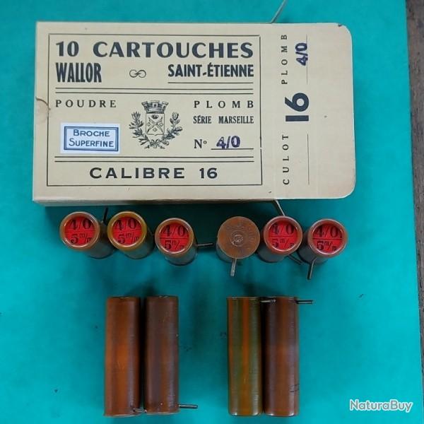 Cartouches � broche calibre 16 chevrotines 4/0. Collection.