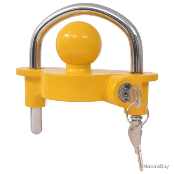 Verrou de remorque et 2 cl�s Acier et alliage d'aluminium Jaune