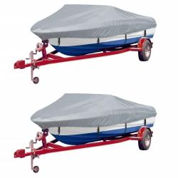 Housses de bateau 2 pcs Gris Longueur 427-488 cm Largeur 229 cm