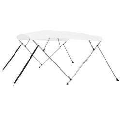 Auvent bimini &agrave; 4 arceaux Blanc 243x210x137 cm